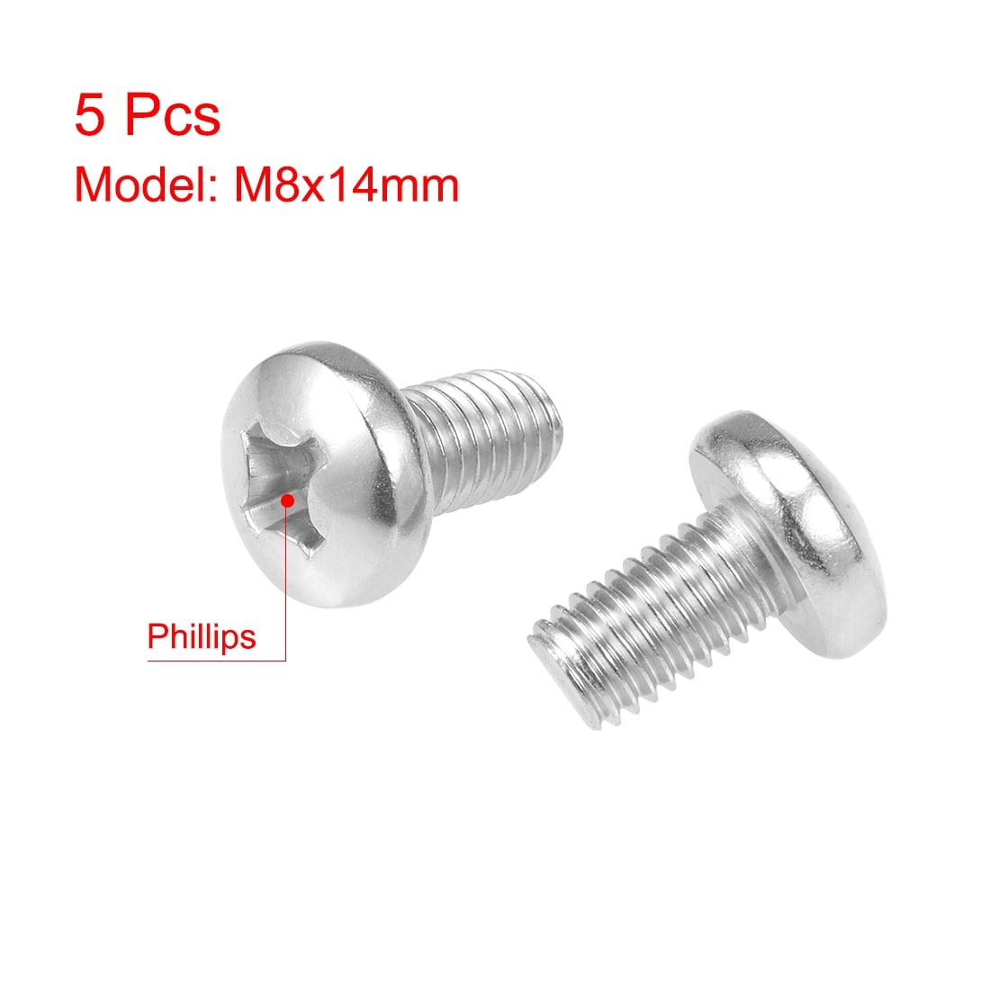 Machine Screws Phillips Cross-Head Screw 304 Stainless Steel Fasteners Bolt