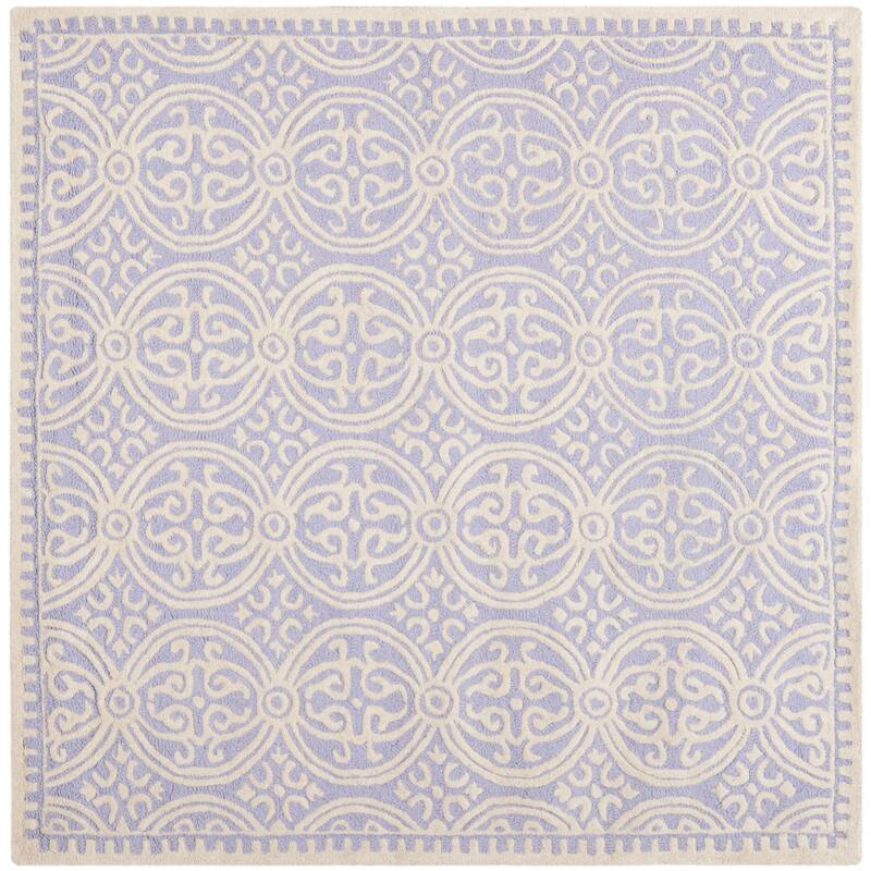 SAFAVIEH Handmade Cambridge Myrtis Moroccan Wool Rug - 8' x 8' Square - Light Green/Ivory