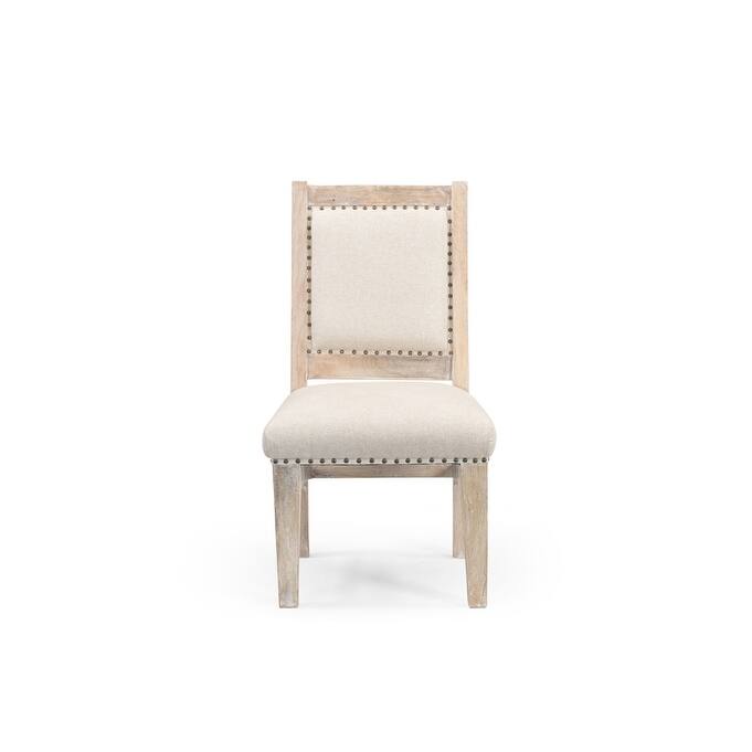 HomeRoots 20" Beige And White Side Chair - 20' X '39' X '23