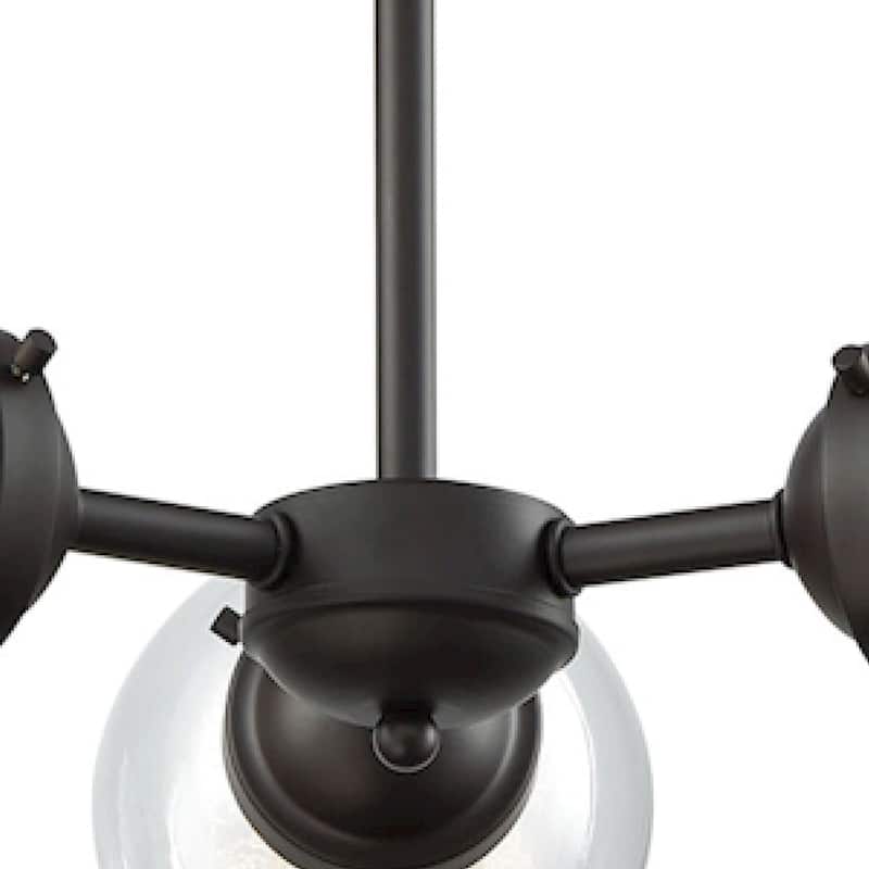 Beckett 22-inch Wide 3-Light Chandelier in Oil Rubbed Bronze with Clear Glass