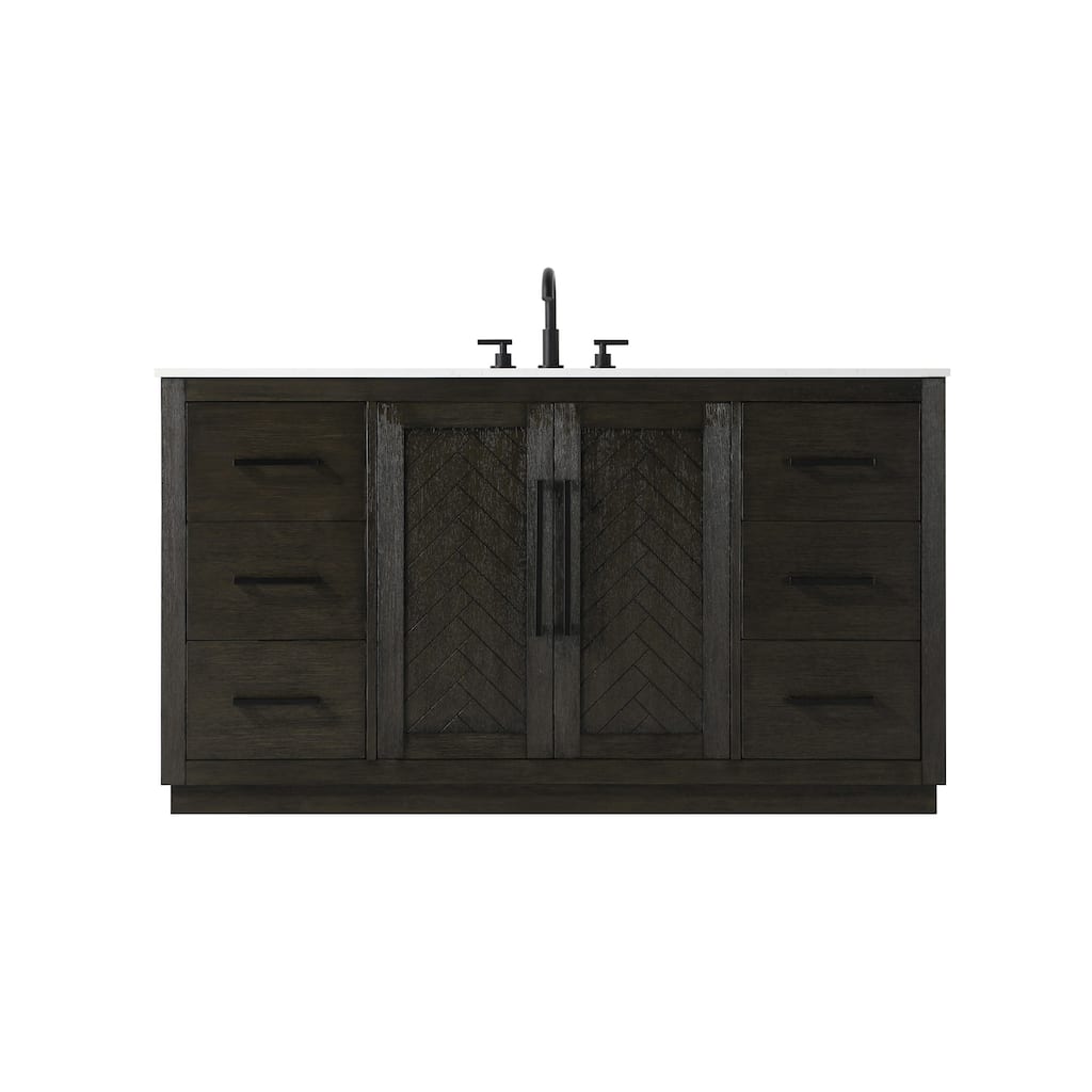 Elegant Lighting VF29060 Chase 60" Free Standing Single Basin Vanity