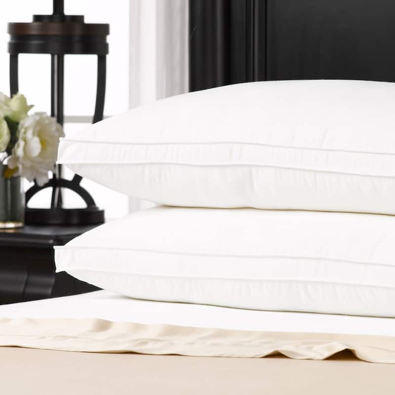 Ella Jayne Overstuffed Luxury Plush Med/Firm Gel Filled Side/Back Sleeper Pillow. Set of 2