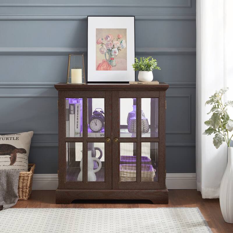 LED Curio Display Cabinet with Adjustable Shelves