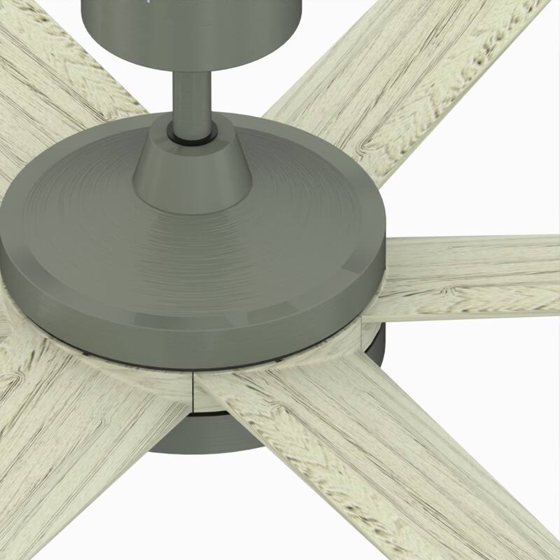 Brawn 64 inch Indoor/Outdoor Ceiling Fan with LED CCT Select Light Kit - Antique Graphite with Light Oak Blades