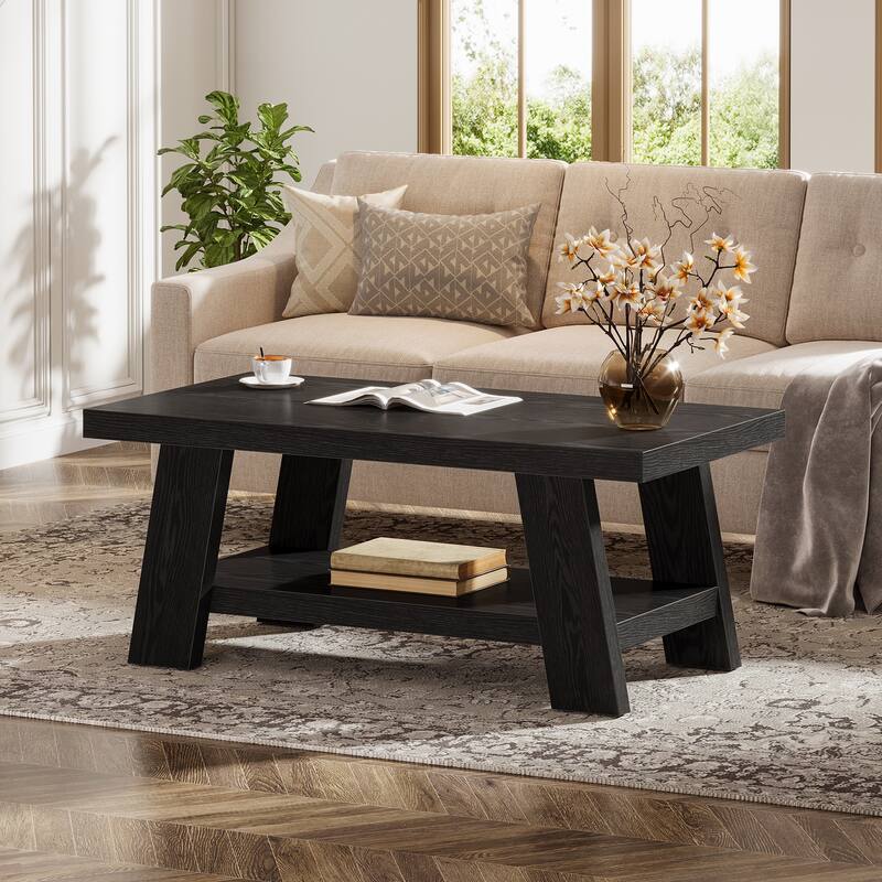 Farmhouse Coffee Table, Wood Center Table