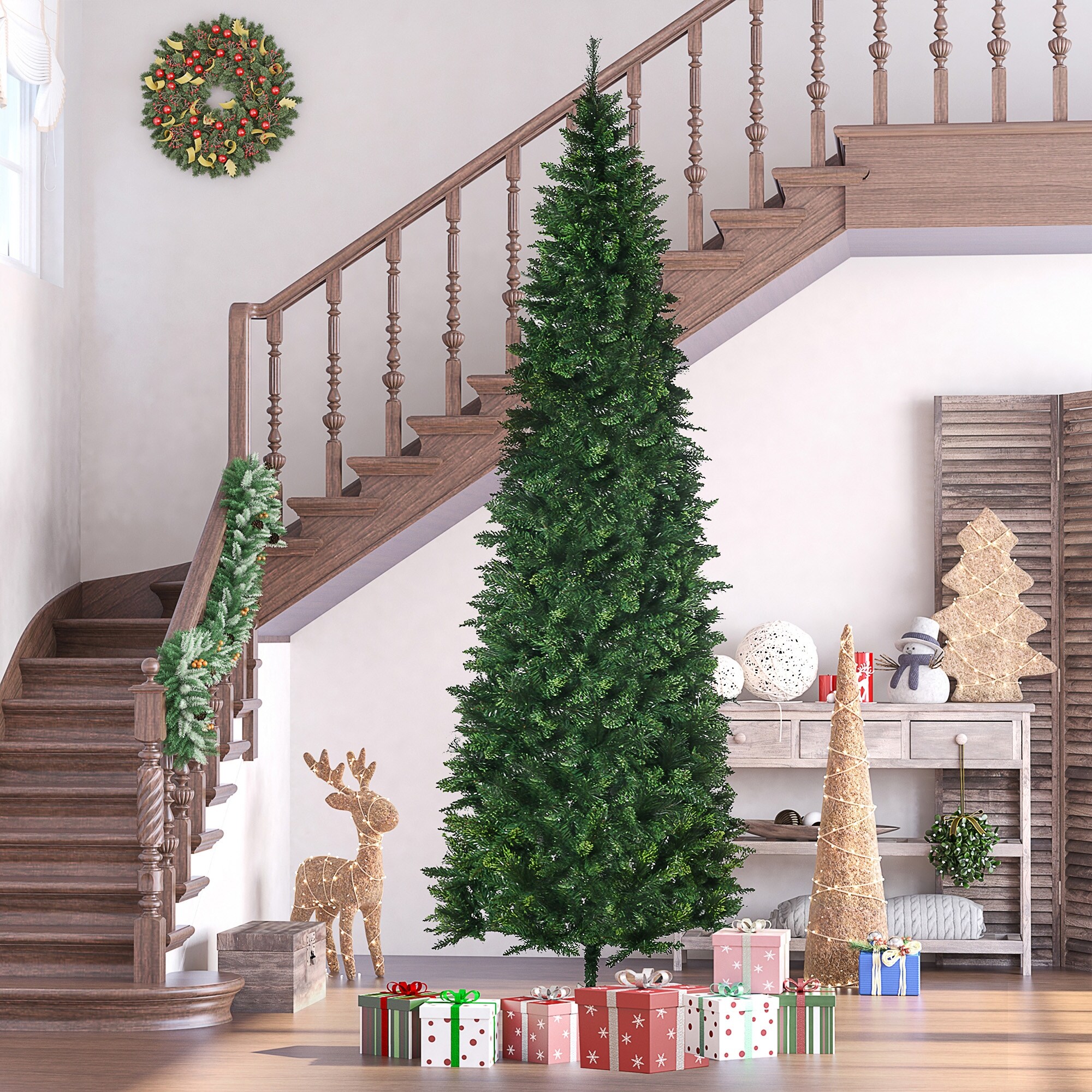 Tall thin shop christmas tree