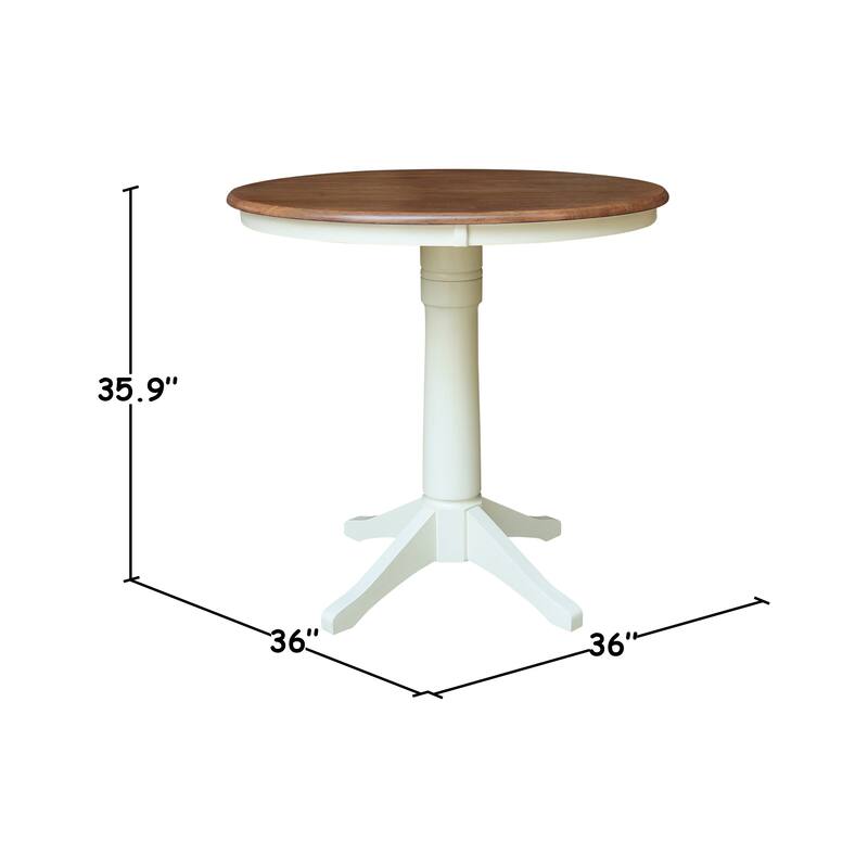 International Concepts Solid Wood 36" Round Pedestal Dining Table