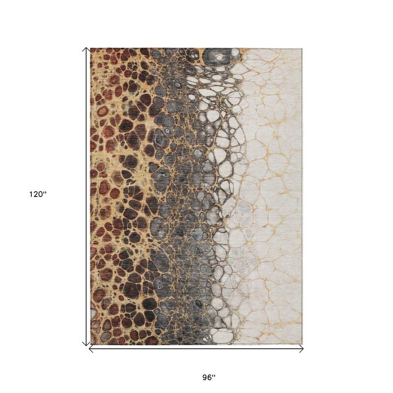 HomeRoots Abstract Transitional Rectangle Outdoor Rug