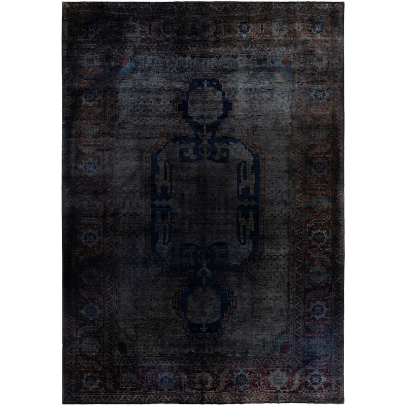 Overdyed One-of-a-Kind Hand-Knotted Area Rug - Gray - 11' 9" x 16' 10"