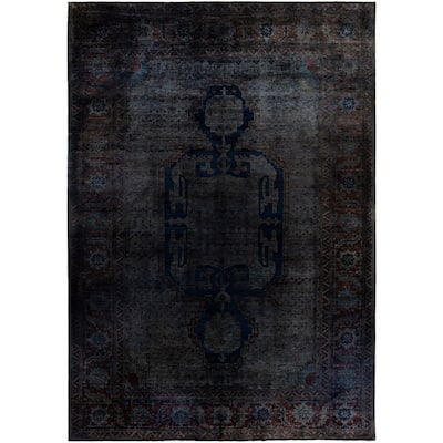 Overdyed One-of-a-Kind Hand-Knotted Area Rug - Gray - 11' 9" x 16' 10"