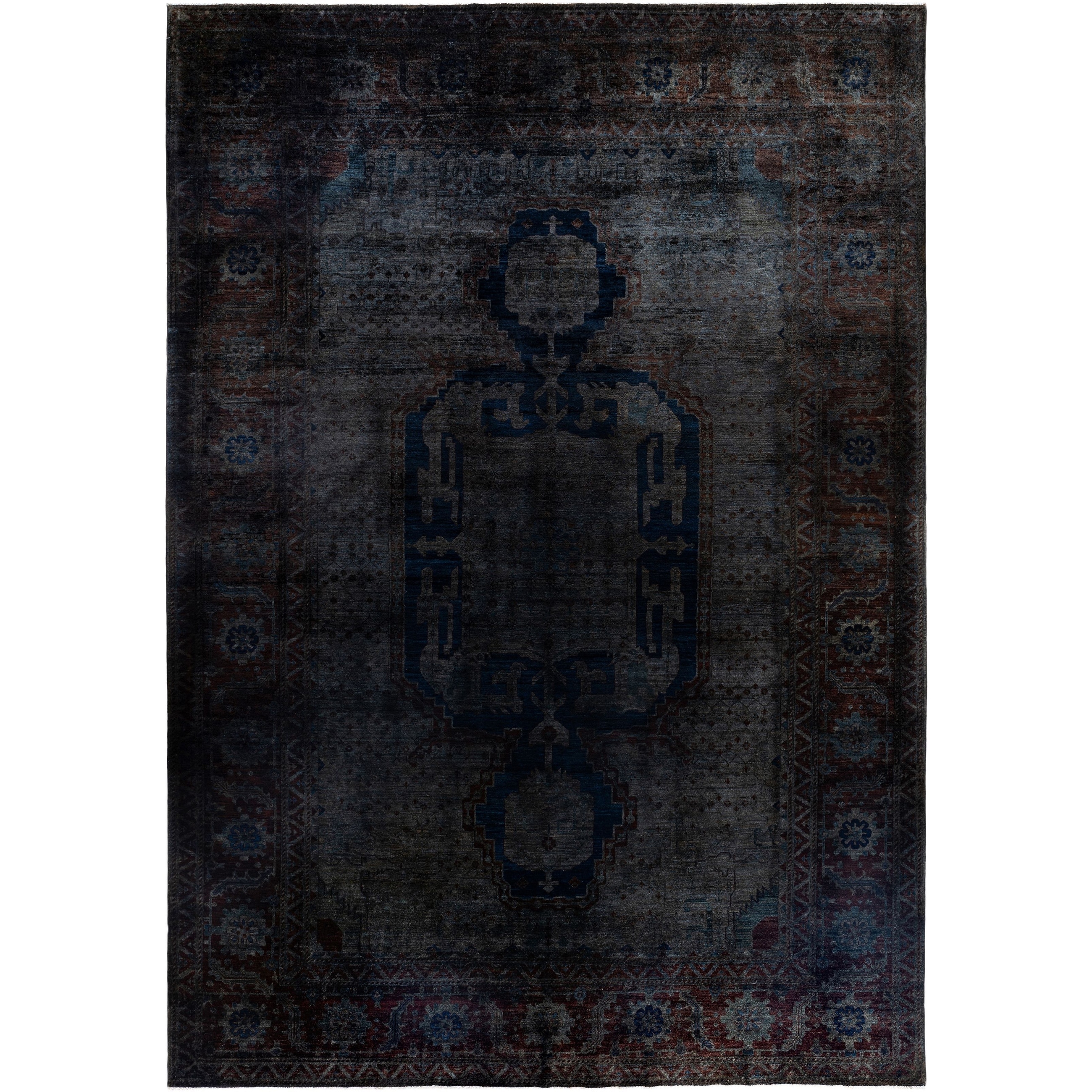 Overdyed One-of-a-Kind Hand-Knotted Area Rug - Gray - 11' 9" x 16' 10"