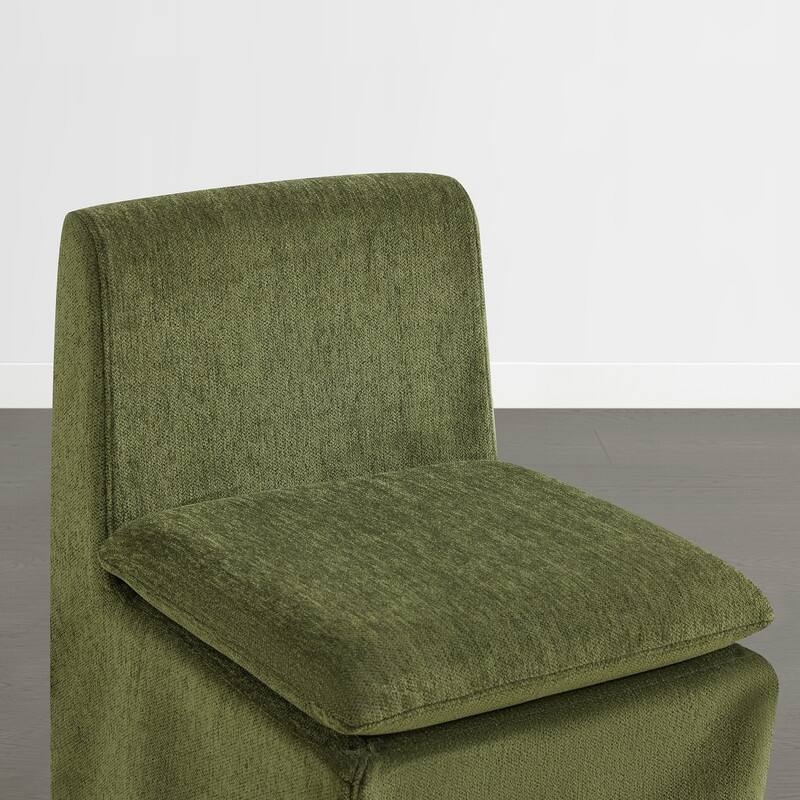 Spruce & Spring Modern Upholstered Dining Chair with Casters, Removable Washable Slipcover