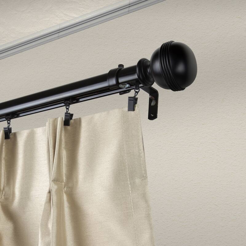 InStyleDesign Jupiter Cordless Traverse Rod - 48 to 86 inches - Black