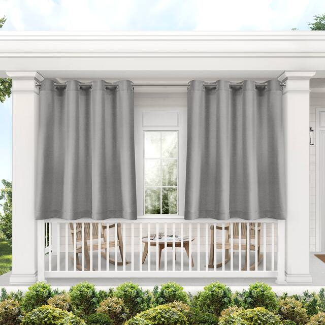 ATI Home Biscayne Indoor/Outdoor Grommet Top Curtain Panel Pair