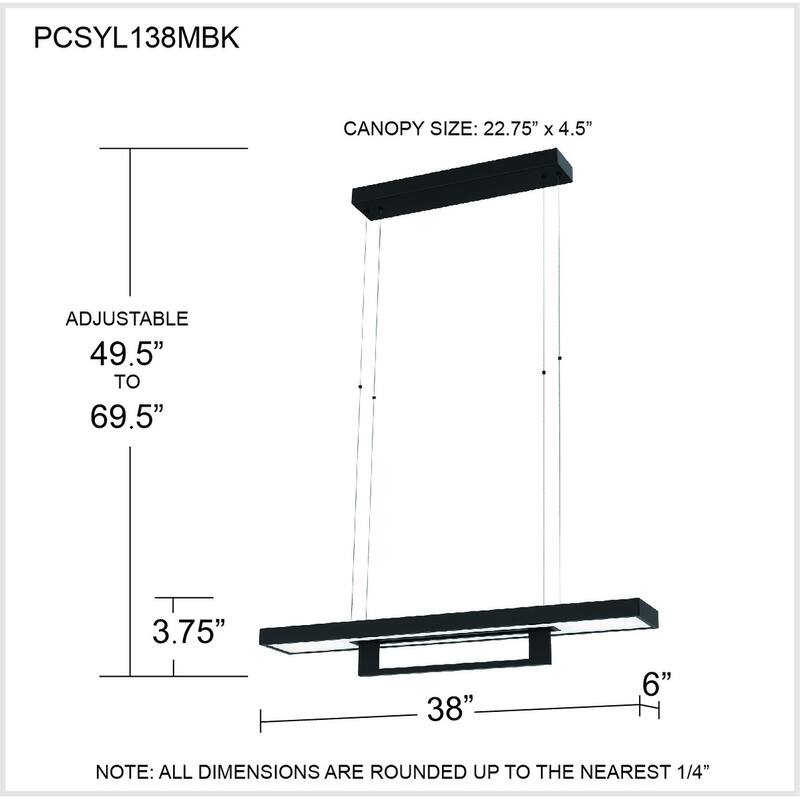 Sylvanus Integrated LED Matte Black Island Light Matte Black Bed