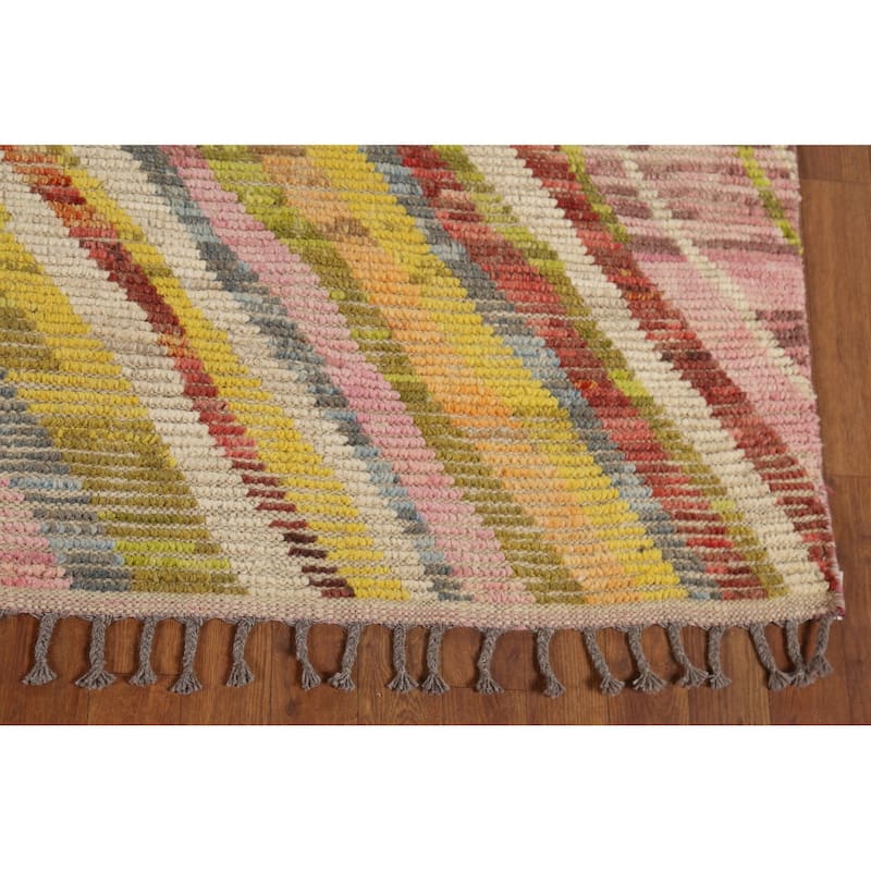 Moroccan Abstract Rug Hand-Knotted Abstract Wool Carpet - 6'10"x 10'4"