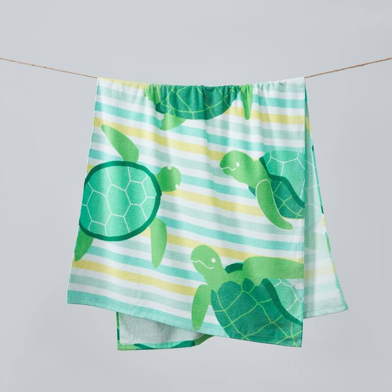 Linery & Co. 100% Cotton Printed Beach Towel for Kids, 30" x 60"
