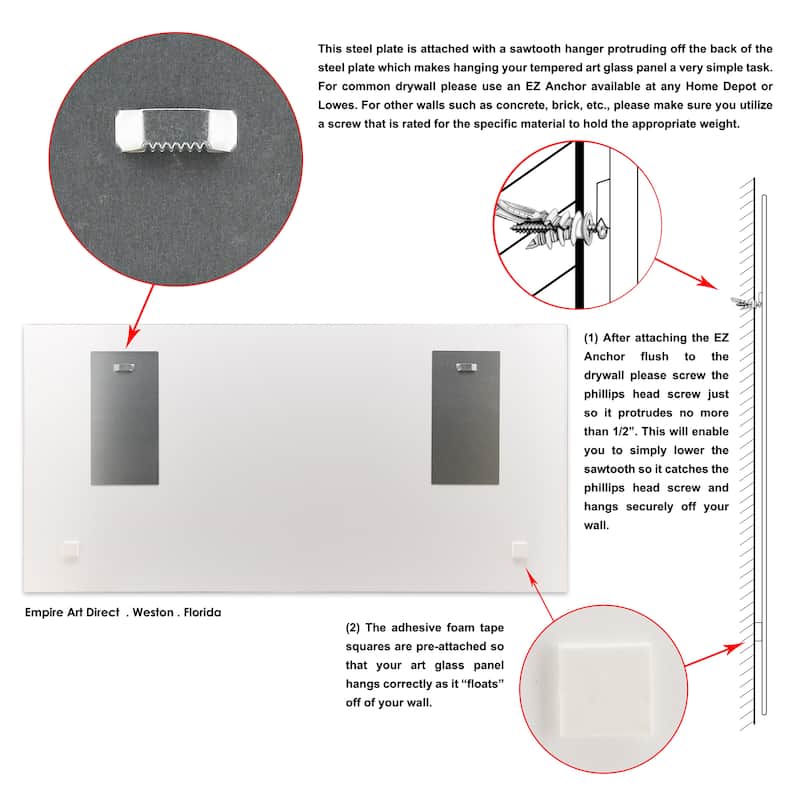 "Plain View" Frameless Free Floating Tempered Art Glass Wall Art by EAD Art Coop