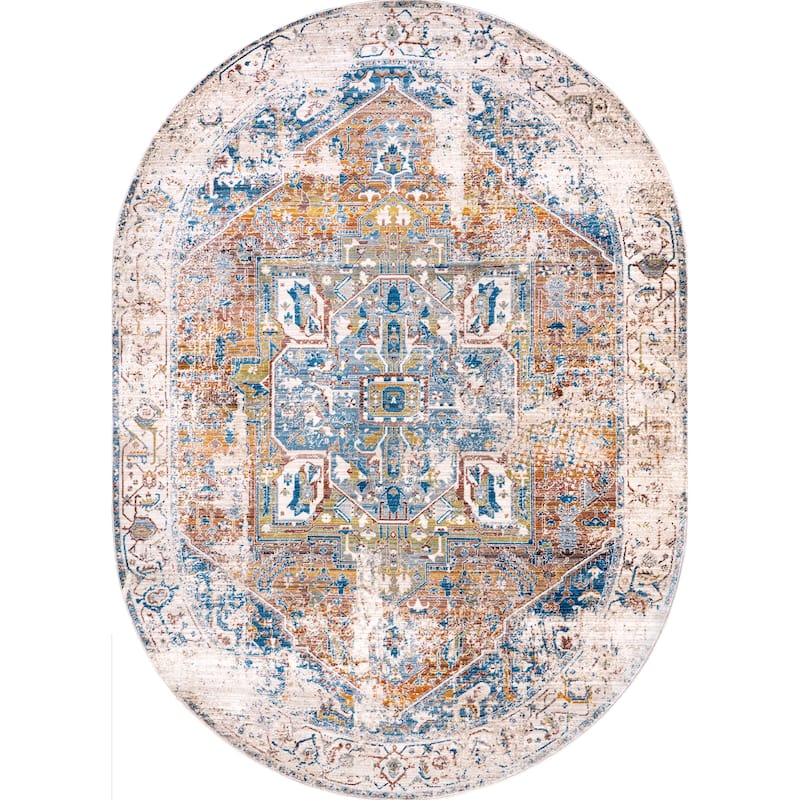 Nuloom Camila Faded Medallion Fringe Area Rug