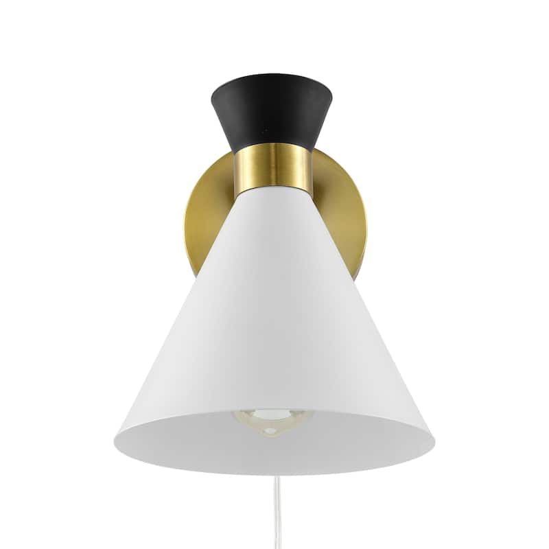 SAFAVIEH Lighting Balbine Modern 8-inch Cone Shade Wall Sconce (LED Bulbs Included) - 8 In. W x 8.3 In. D x 9.3 In. H - 8Wx8Dx9H