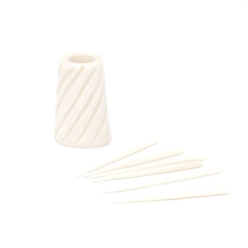 Hand-carved Bar Kit Cocktail Picks with Jar & Bottle Opener, Natural Bone