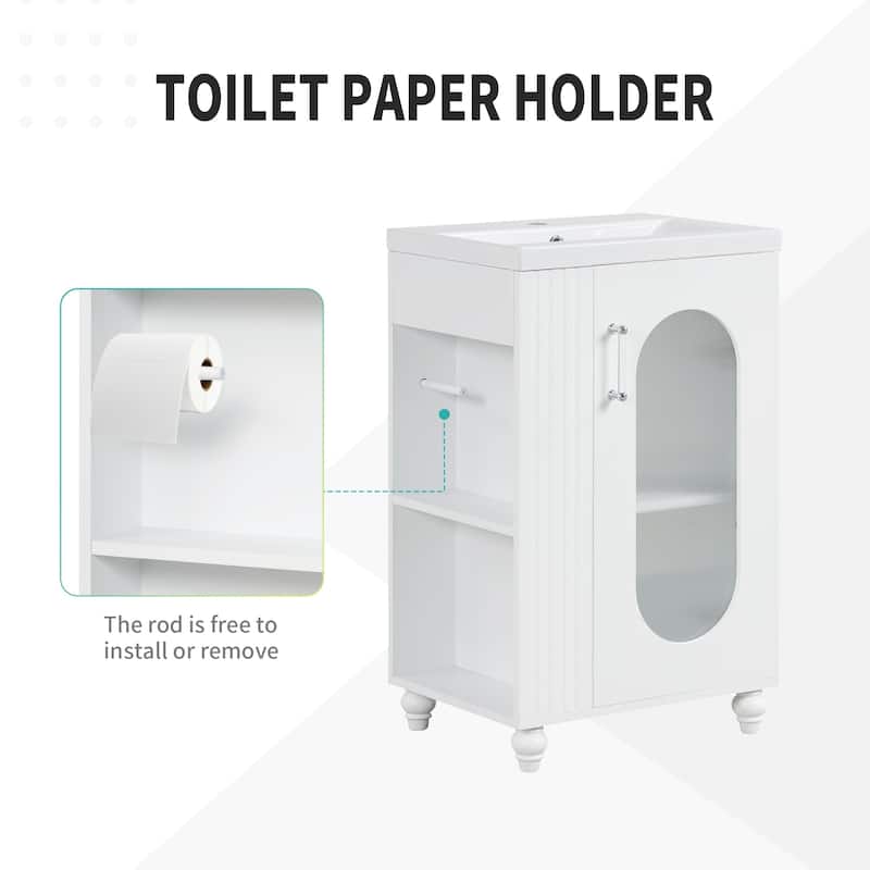 20"Freestanding Bathroom Vanity with Ceramic Sink