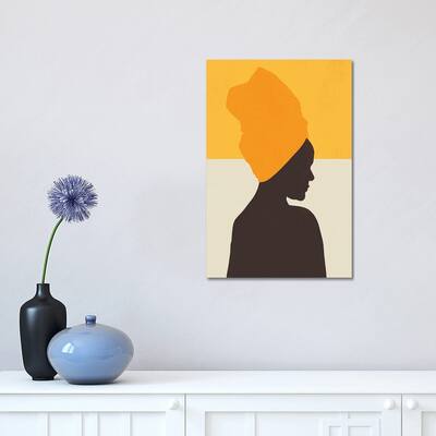 iCanvas "Orange Love Silhouette Art Abstract" by Merle Callesen Canvas Print