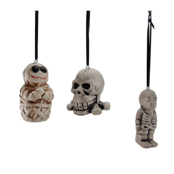Shop Set Of 3 Decorative Skeleton Hanging Skull Ornaments Free