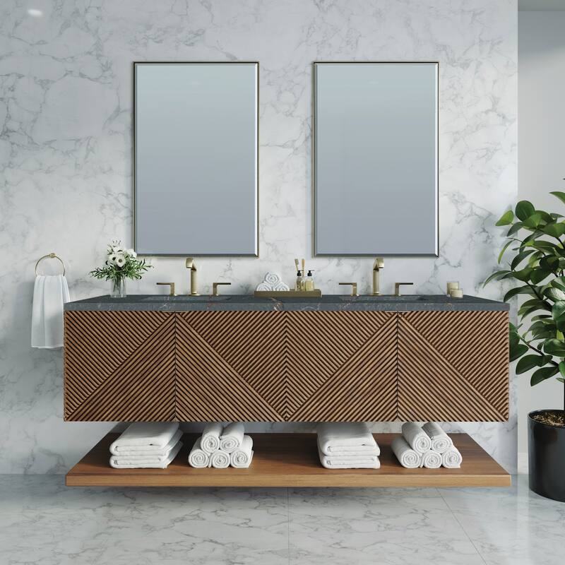 James Martin Vanities D200-V72-FPBL Marcello 72" Wall Mounted Double