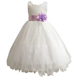 Wedding Easter Flower Girl Dress Wallao Ivory Rattail Satin Tulle (Baby ...