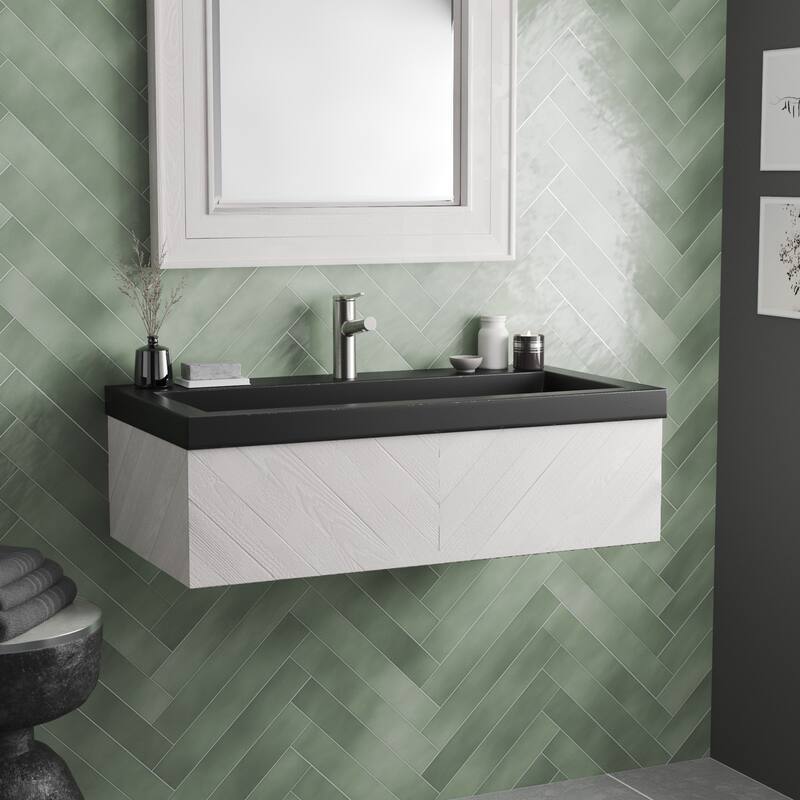 36" NativeStone Trough Drop-in Rectangular Bathroom Sink - 36" x 19" x 5"