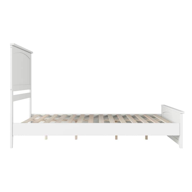 Naples Solid Wood Low Profile Platform Bed with Matching Footboard