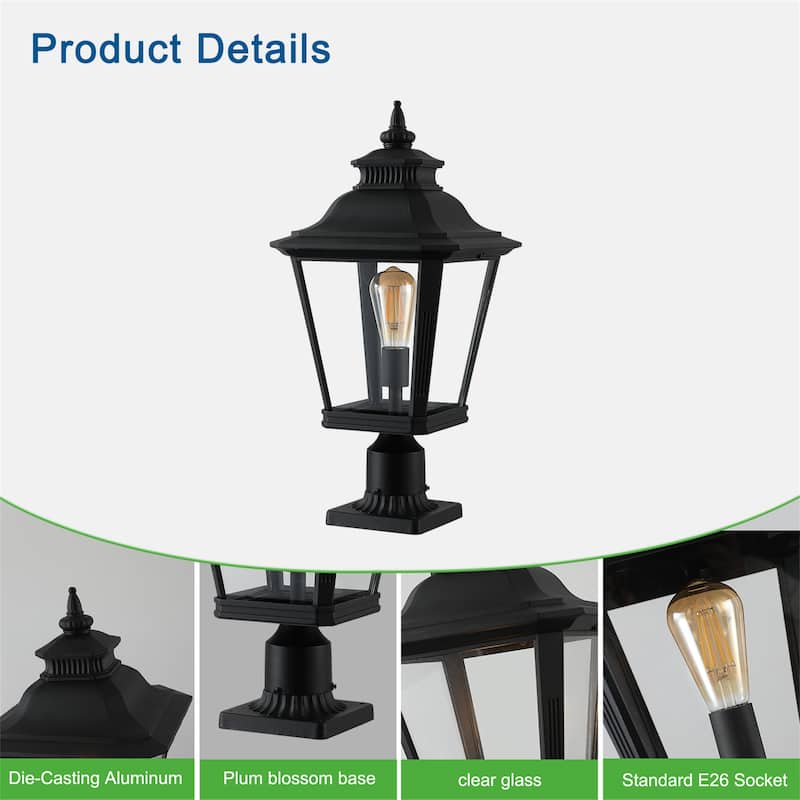 Outdoor Glass Column Headlights(2 Pack)