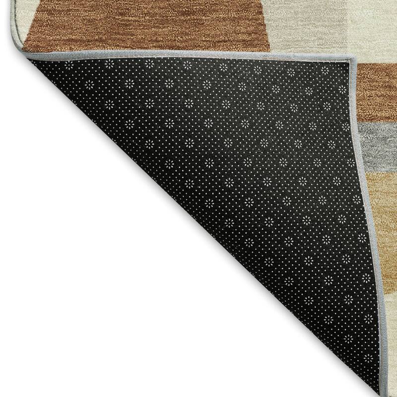 Machine Washable Indoor/ Outdoor Contemporry Mosaic Chantille Rug