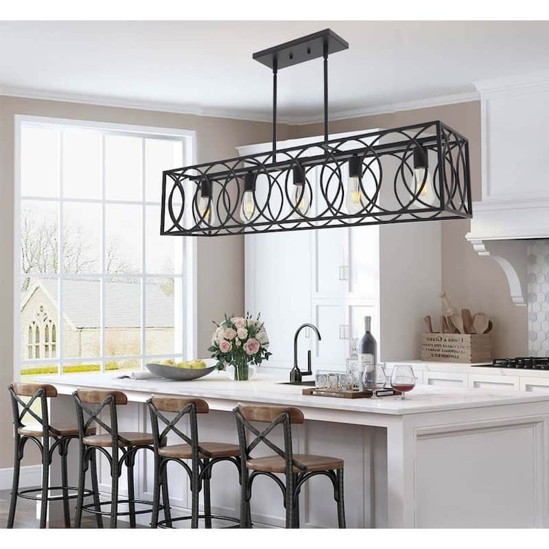 Black Farmhouse Chandelier Pendant Light Fixtures