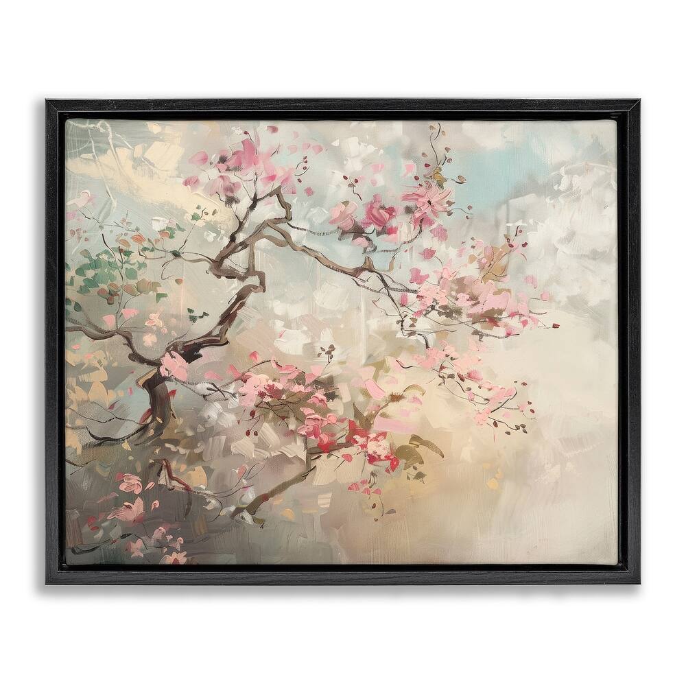 Stupell Wild Cherry Blossoms Tree Framed Floater Canvas Wall Art Design By Arlington Prints