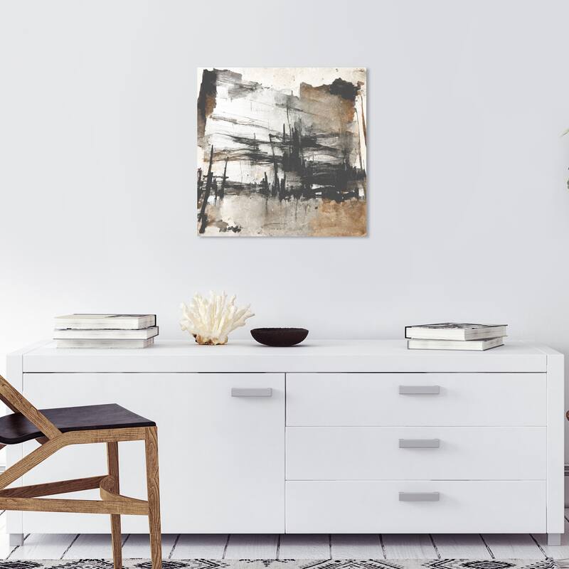Wynwood Studio Abstract Rockspring Hut Brown and Modern & Contemporary Wall Art Canvas Print - 20 x 20