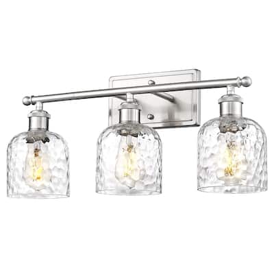 Modern Bathroom Vanity With Hammered glass, Brushed Nickel