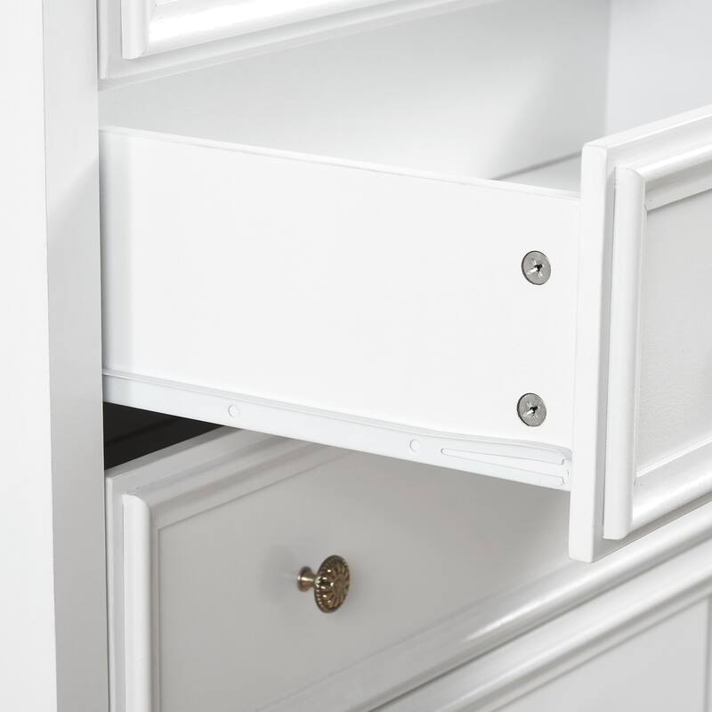 File Cabinet White Sideboard Cupboard Chest of Drawers with 6 Drawers