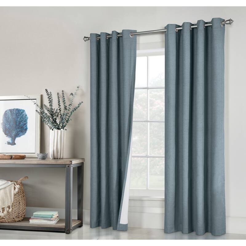 ThermaPlus Ventura Total Blackout Foamback Grommet Curtain Panel Pair