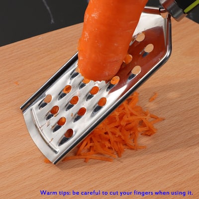 Stainless Steel Cheese Grater Vegetable Fruits Chocolate Slicer for Kitchen - Silver, Black, Green