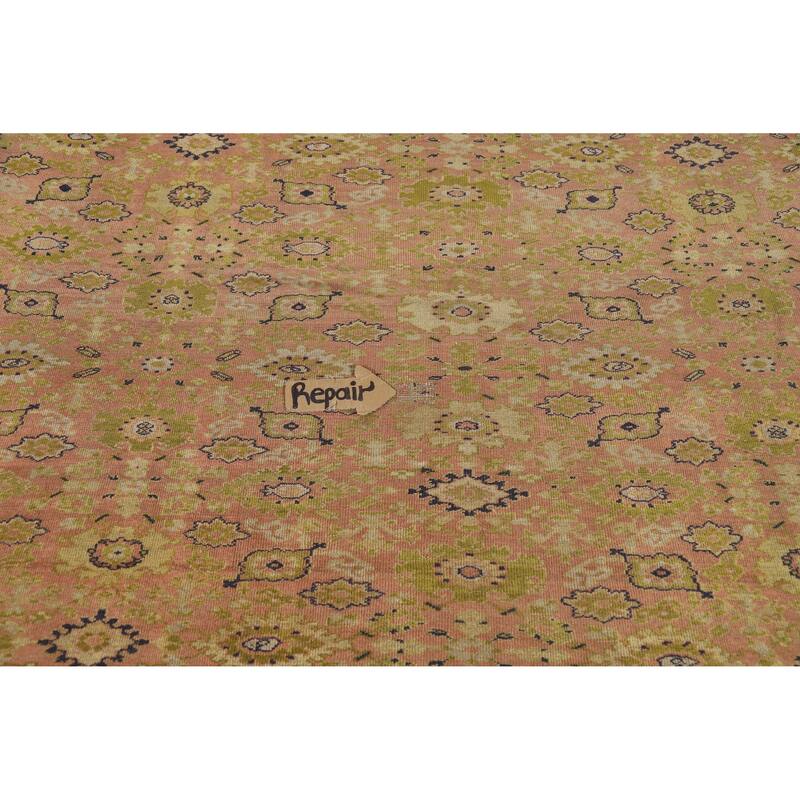 Antique Vegetable Dye Sultanabad Persian Wool Carpet - 8'9" x 11'7"