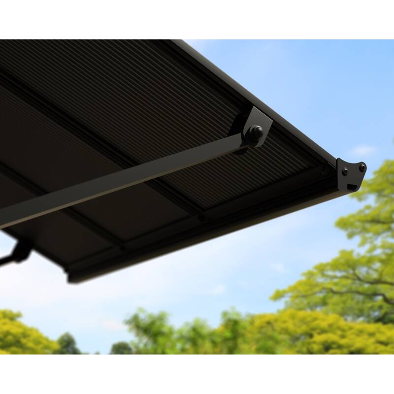 Canopia Augustine 3 ft. Black/Gray Door and Window Awning