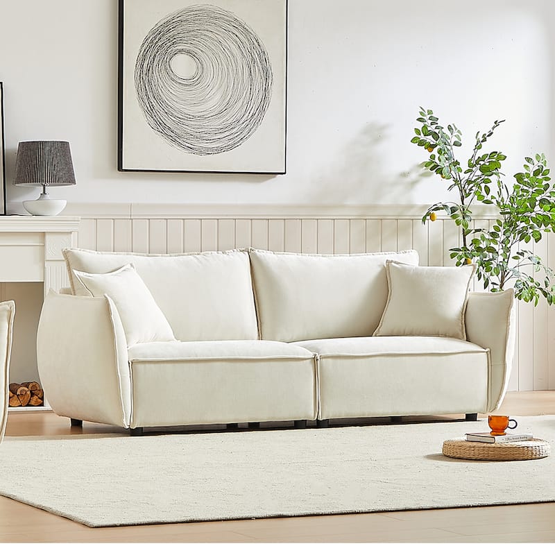 88-In Modern Living Room Sectional Sofa, Chenille Living Room Couch with Extra 2 Pillows-2 Seater Sofa