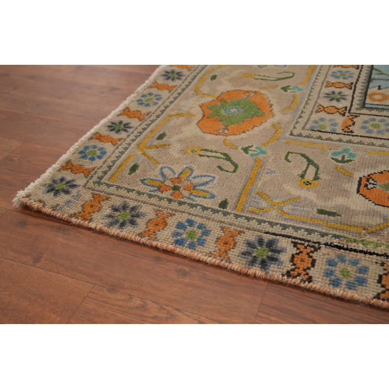 Hand Knotted Oriental 100% Wool Carpet Traditional Medallion Greys & Charcoal Tabriz Area Rug - 12' 3'' X 9' 9''