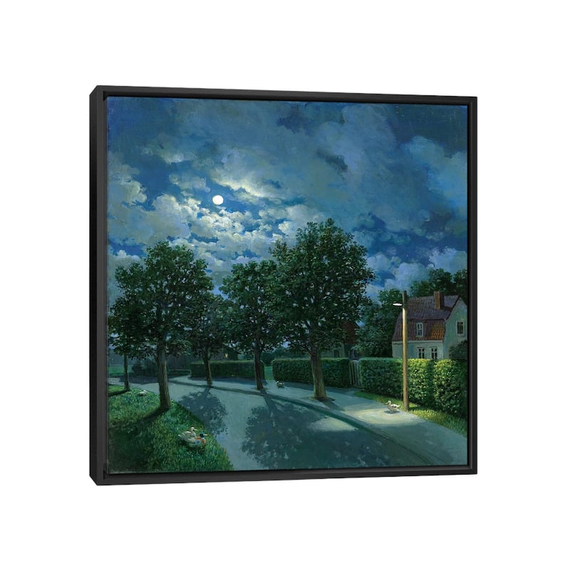 iCanvas "The Night Of The Ducks" by Michael Sowa Framed Canvas Print - Black - 26x26