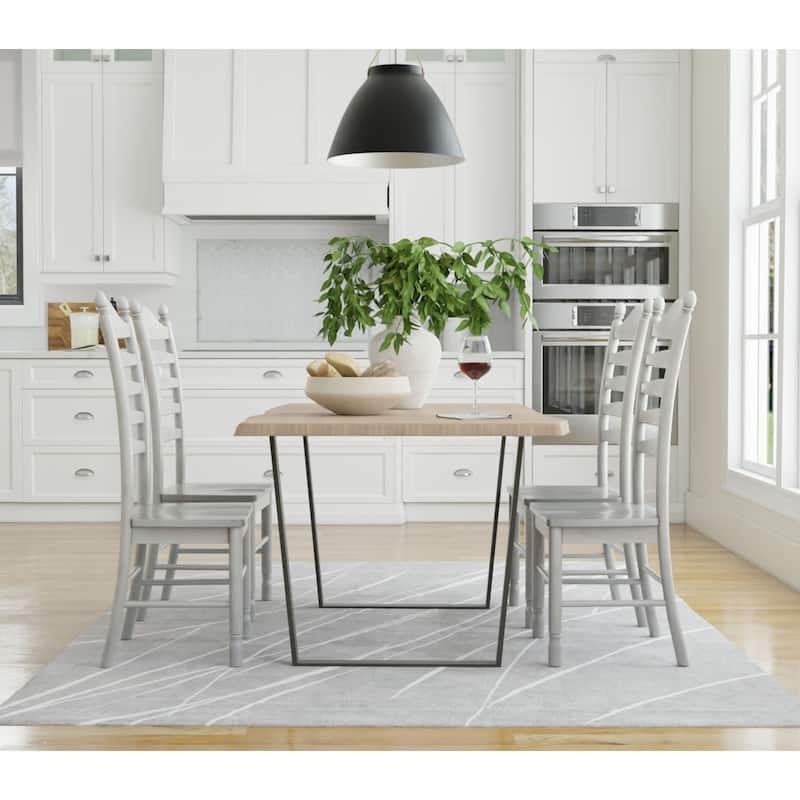 Ladder Backrest Dining Chair - 42" - Driftwood Brown