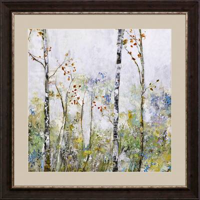 Birch Forest II Framed Art Giclee Under Glass - Green