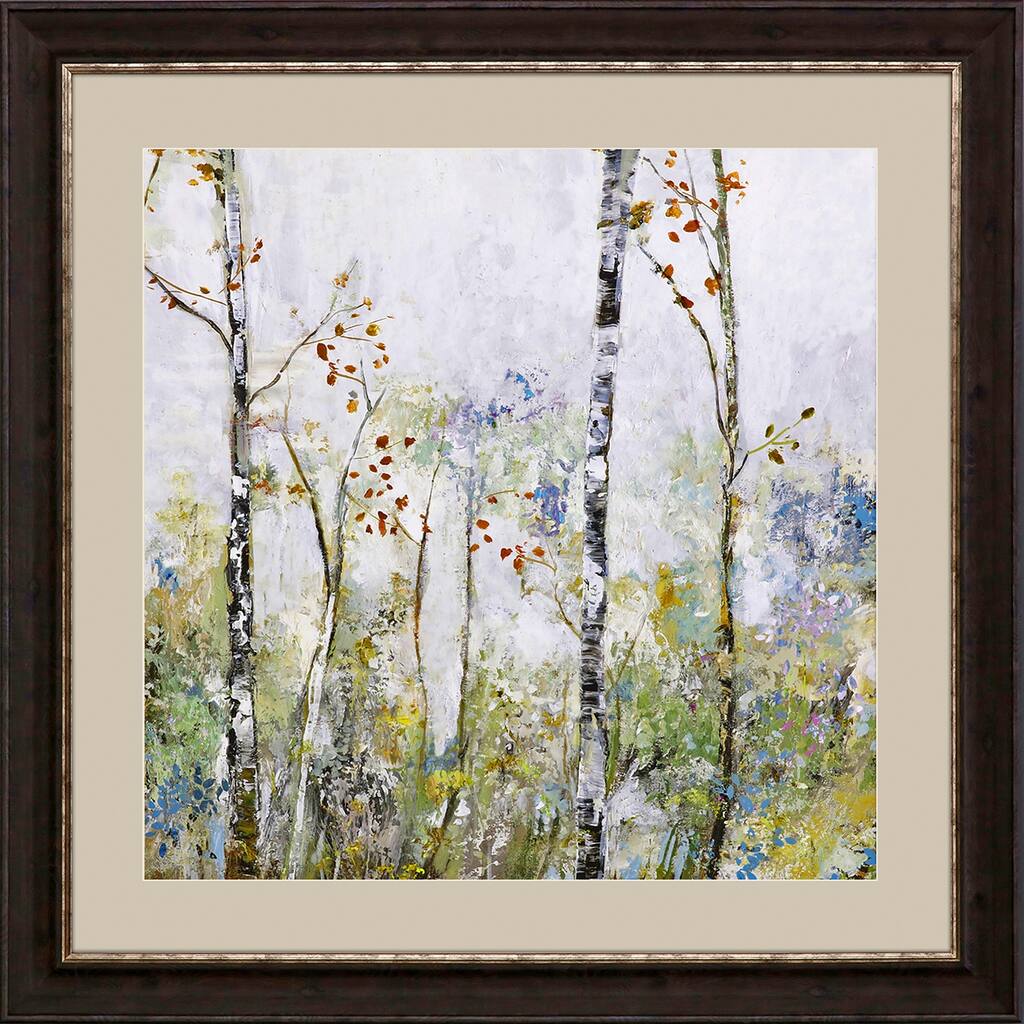 Birch Forest II Framed Art Giclee Under Glass - Green