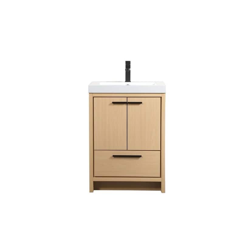 Elegant Lighting VF46024M Wyatt 24" Free Standing Single Basin Vanity - Maple - Maple Finish
